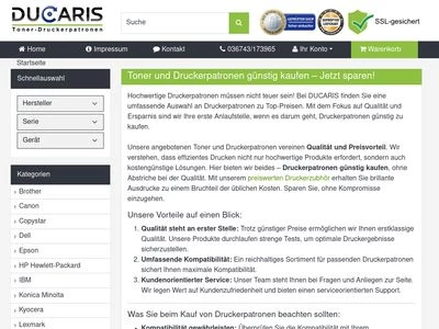 Website von DUCARIS GmbH