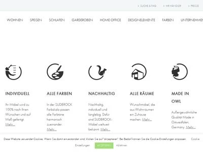 Website von Sudbrock GmbH Möbelwerk