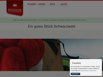 Website von Bösinger Fleischwaren GmbH & Co KG