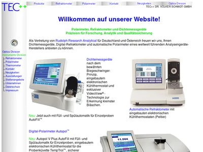 Website von TEC++ DR. VOLKER SCHMIDT GMBH