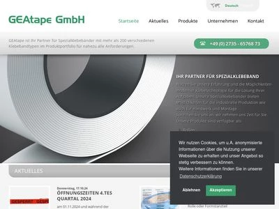 Website von GEAtape GmbH