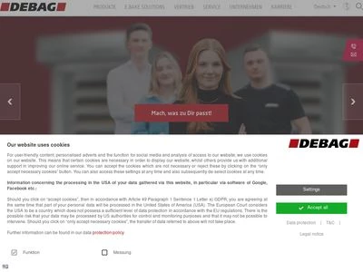 Website von DEBAG Deutsche Backofenbau GmbH