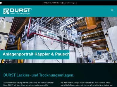 Website von Durst Lackier- und Trocknungsanlagen GmbH