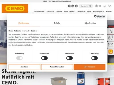 Website von CEMO GmbH