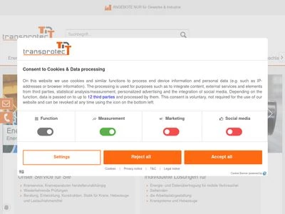 Website von transprotec GmbH