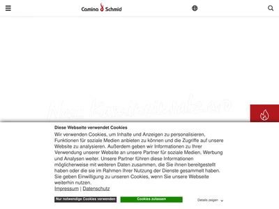 Website von Camina & Schmid Feuerdesign und Technik GmbH & Co. KG