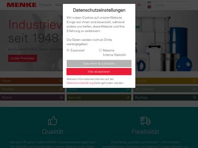 Website von MENKE Industrieverpackungen GmbH