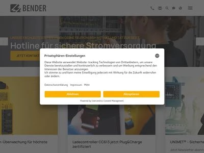 Website von Bender GmbH & Co. KG