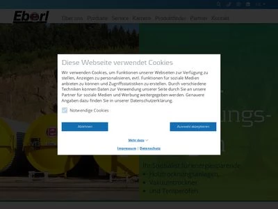 Website von Eberl Trocknungsanlagen GmbH