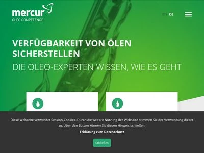 Website von Mercur Handel GmbH 