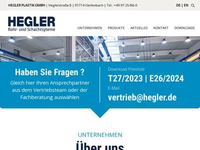 Website von HEGLER PLASTIK GMBH