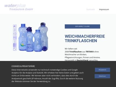 Website von waterplus Trinktechnik