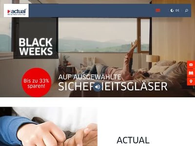 Website von ACTUAL Fenster Türen Sonnenschutz GmbH