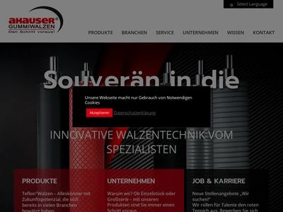 Website von Ahauser Gummiwalzen Lammers GmbH & Co. KG