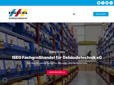 Website von ISEG Fachgroßhandel für Gebäudetechnik eG