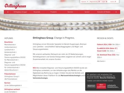 Website von Ortlinghaus-Werke GmbH