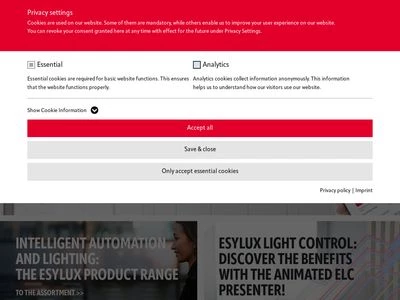 Website von ESYLUX Deutschland GmbH