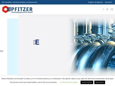 Website von PFITZER Verbindungstechnik GmbH