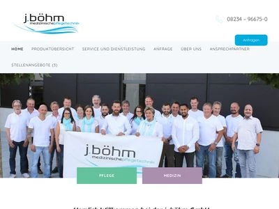 Website von j. böhm GmbH medizinische pflegetechnik