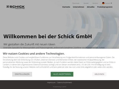 Website von Schick GmbH - Industrie