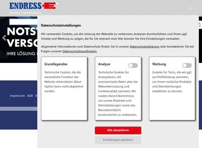 Website von ENDRESS Elektrogerätebau GmbH