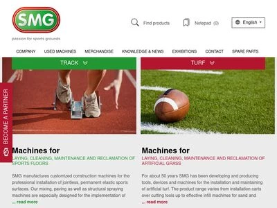 Website von SMG Sportplatzmaschinenbau GmbH