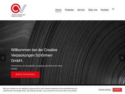 Website von Creative Verpackungen Schönherr GmbH