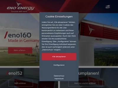 Website von eno energy GmbH