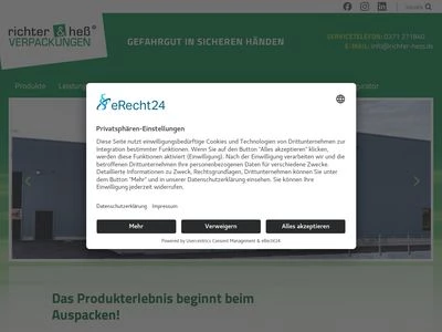 Website von richter & heß VERPACKUNGS-SERVICE GmbH