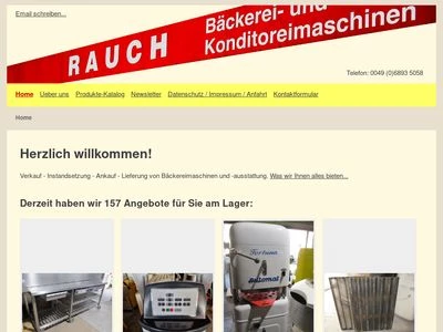 Website von Bäckereimaschinen Rauch GmbH