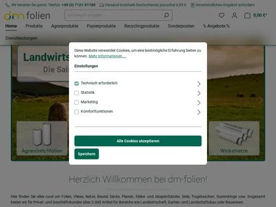 Website von dm-folien gmbh