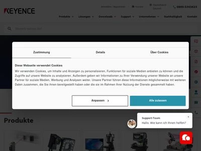 Website von KEYENCE Deutschland GmbH