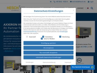 Website von AXXERON HESCH electronics GmbH