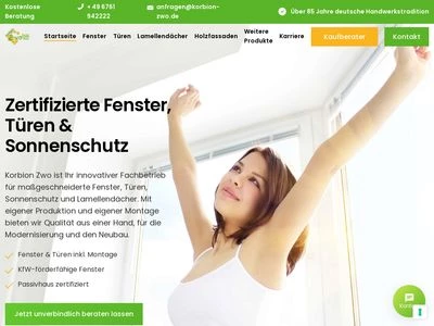 Website von Korbion ZWO GmbH