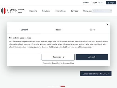 Website von STEMMER IMAGING AG