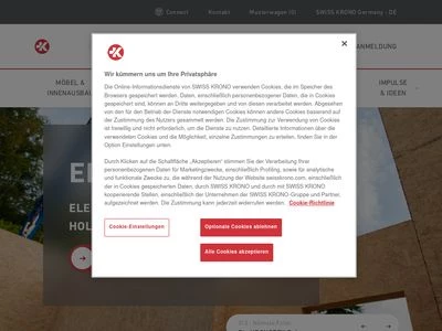 Website von SWISS KRONO TEX GmbH & Co. KG