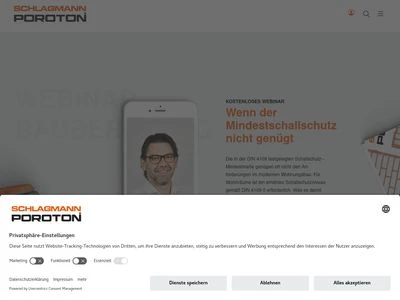 Website von Schlagmann Poroton GmbH & Co.KG