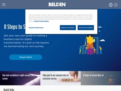 Website von Belden Electronics GmbH