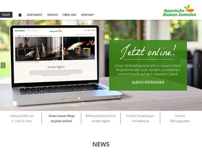 Website von Bayerische Blumen Zentrale GmbH