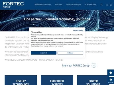 Website von FORTEC Elektronik AG