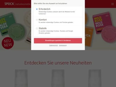 Website von Speick Naturkosmetik GmbH & Co. KG