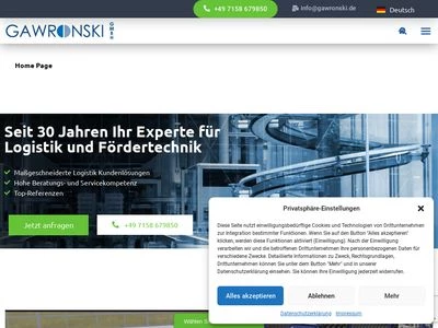 Website von Gawronski GmbH