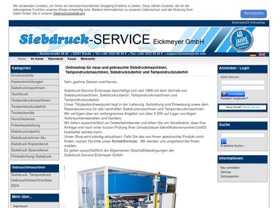 Website von Siebdruck-Service Eickmeyer GmbH