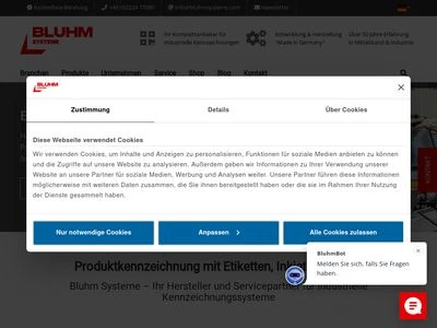 Website von Bluhm Systeme GmbH