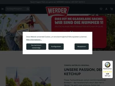 Website von WERDER Feinkost GmbH