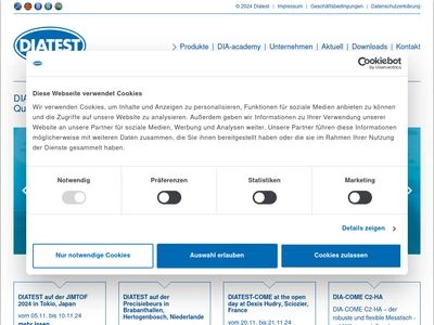 Website von DIATEST Hermann Költgen GmbH