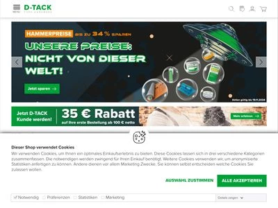 Website von D-TACK GmbH