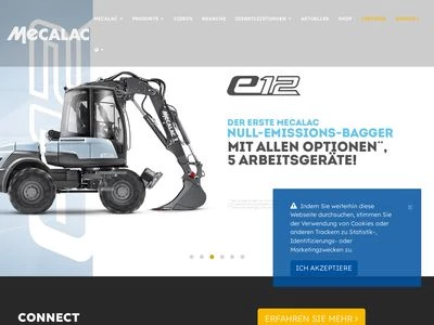 Website von MECALAC Baumaschinen GmbH