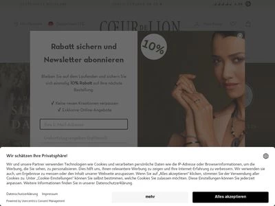 Website von COEUR DE LION Schmuckdesign GmbH