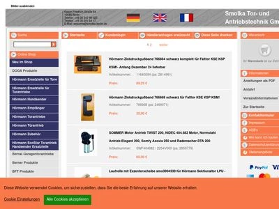 Website von SMOLKA Tor- und Antriebstechnik Berlin GmbH